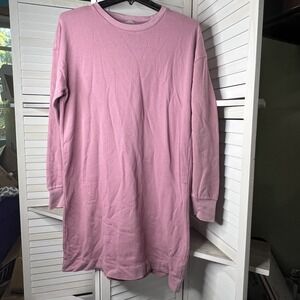 Gap Sweats Women's Lg TALL Mauve Long Sleeve French Terry Tunic Sweatshirt *READ